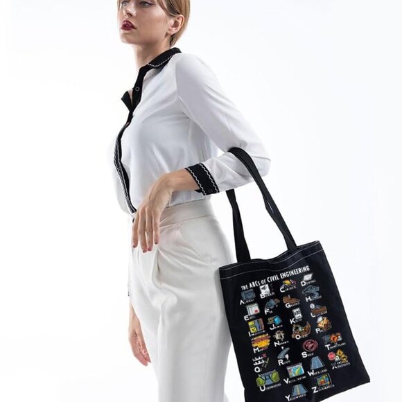 Civil Engineer Tote Bag Canvas Unisex Gift Graduation Durable Waterproof - Picture 4 of 6